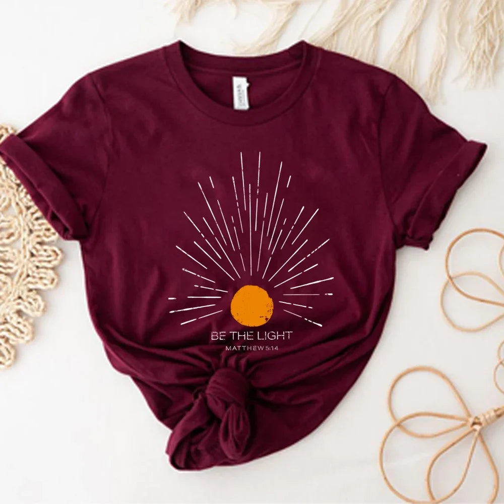 Be The Light Mathew 5:14 Sunburst T-Shirt