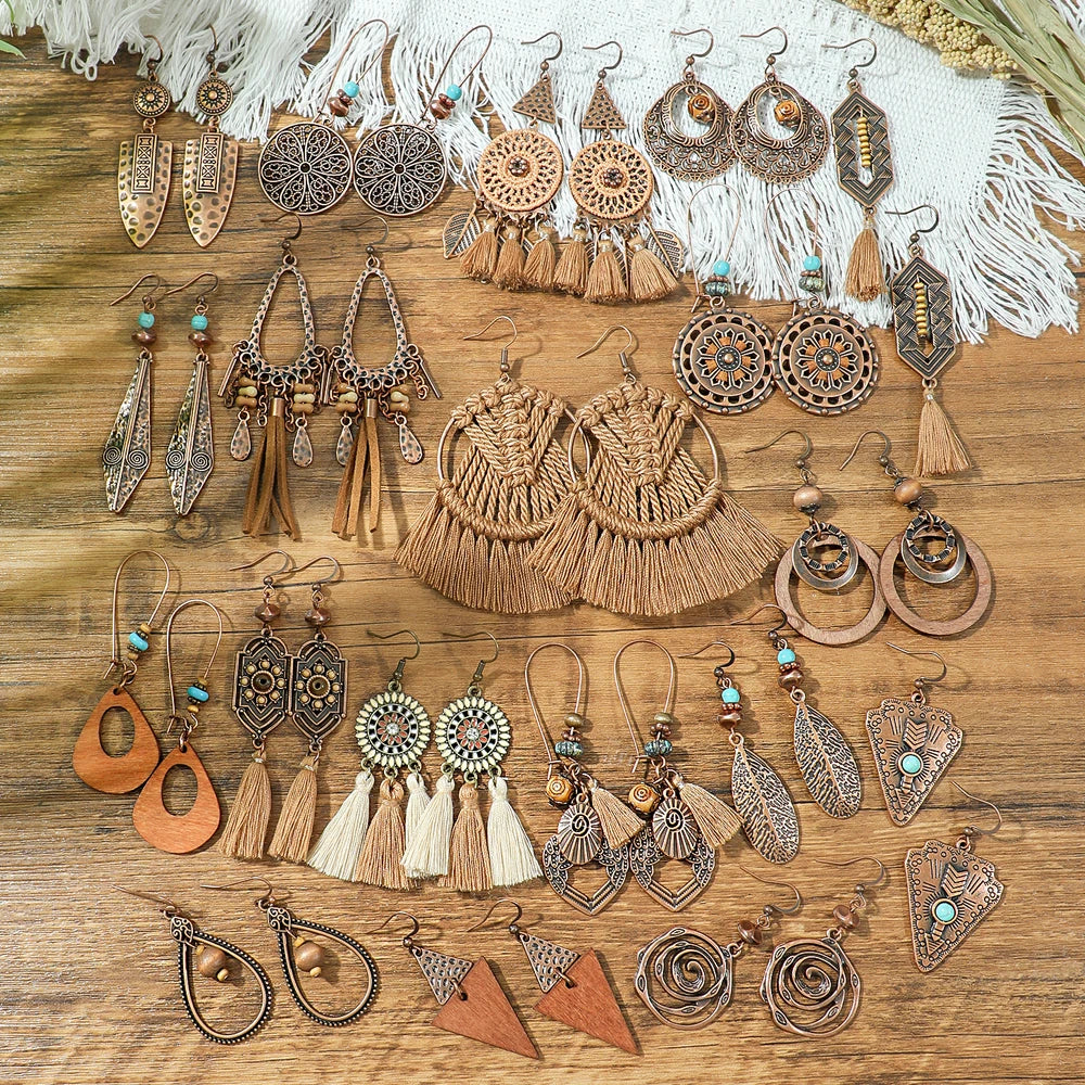 Boho Vintage Brown Series Earrings