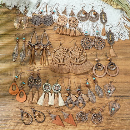 Boho Vintage Brown Series Earrings