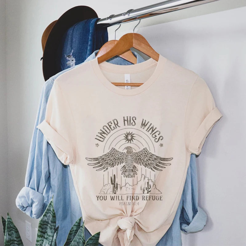 Under His Wings You will Find Refuge T-Shirt