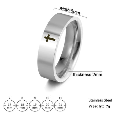 Jesus Cross Stainless Steel Rings