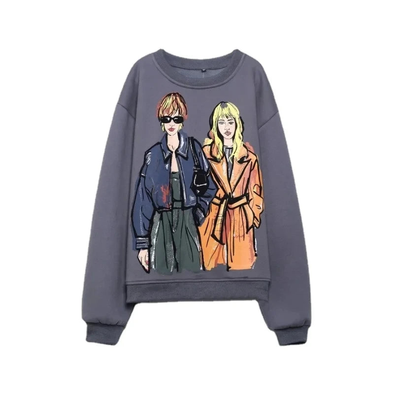 Graphic Print Casual Sweatshirts