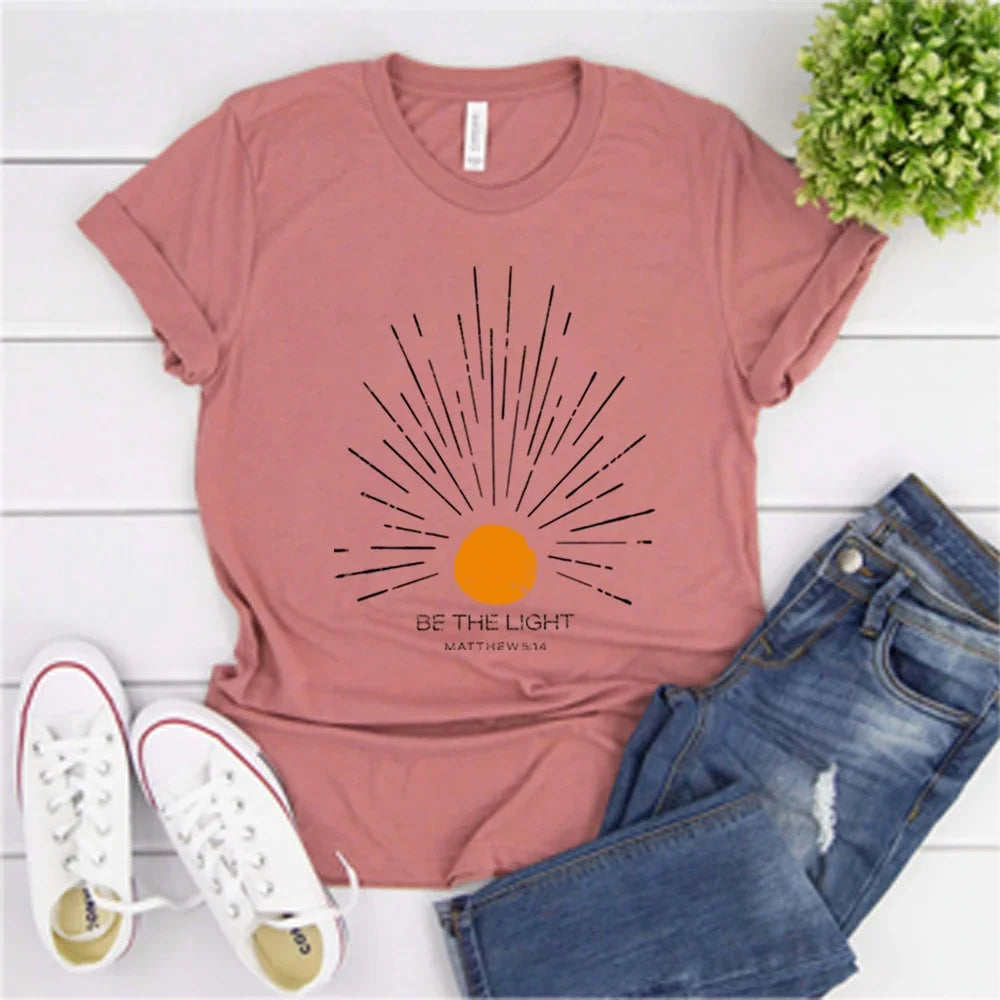 Be The Light Mathew 5:14 Sunburst T-Shirt