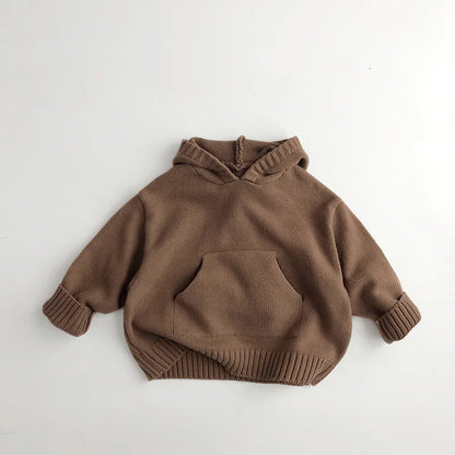 Front Pocket Cozy Knit Children’s Unisex Sweaters with Hoodie Pullover