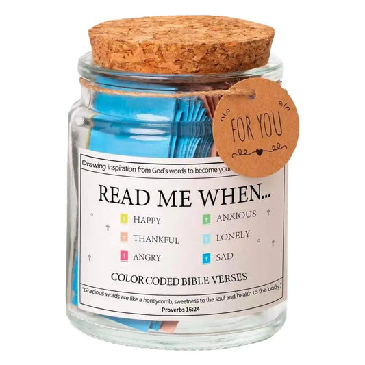 Read Me When...Colorful Bible Verses in Jar with Coded Scripture Cards