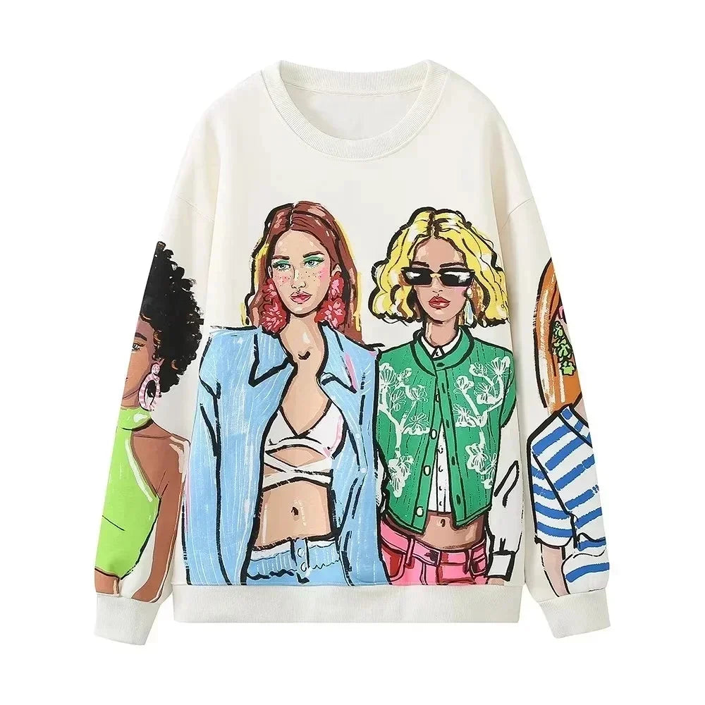 Graphic Print Casual Sweatshirts