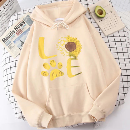 Sunflower Dog Paw Love Hoodies Sweatshirts