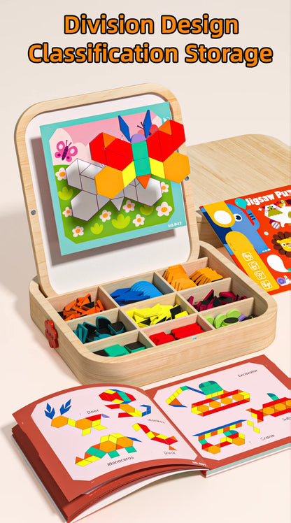 Wooden Magnetic Geometry Creative Puzzle