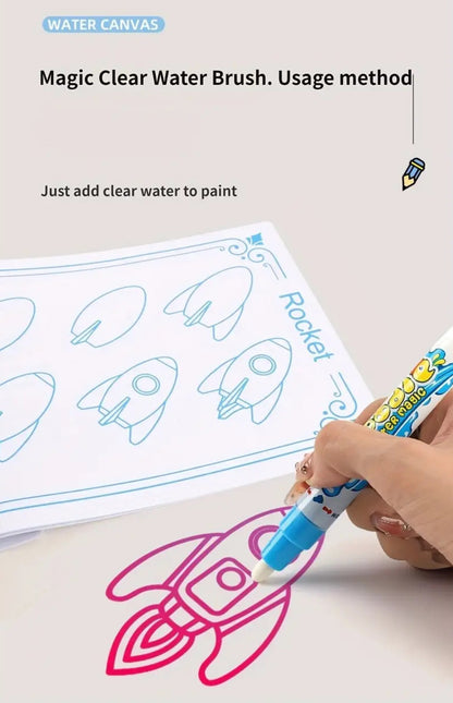 Magic Water Coloring Doodle Drawing Mat with Reusable Magic Pens 100x80cm